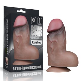 Dildo realstico com ventosa - 18,2x6,6cm - camada dupla de densidade realstico 