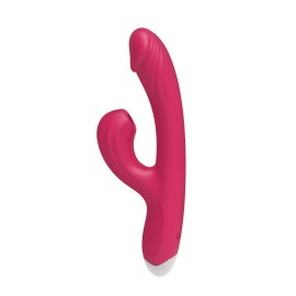 Vibrador com estimulador de clitris - 10 modos de pulsao e 10 de vibrao - rosa