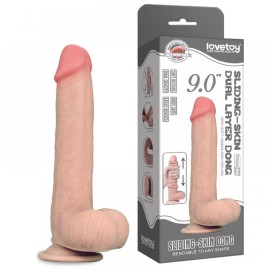 Dildo realstico com ventosa - 23x4,2 - camada dupla de densidade cyber skin